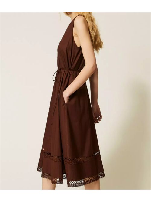 MACRAME DRESS TWIN SET | 261TT225012110 COFFEE LIQ.